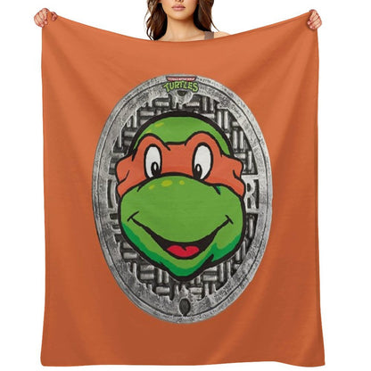 Orange TMNT THE MUTANT NINJA TURTLES MICHELANGELO Anti-pilling Throw Blanket