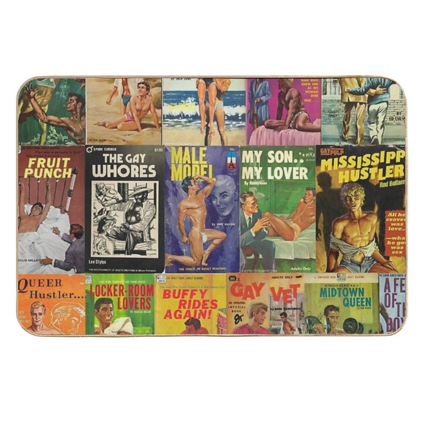 Gay Vintage Erotica #2  Toxin-Free Bath Mat