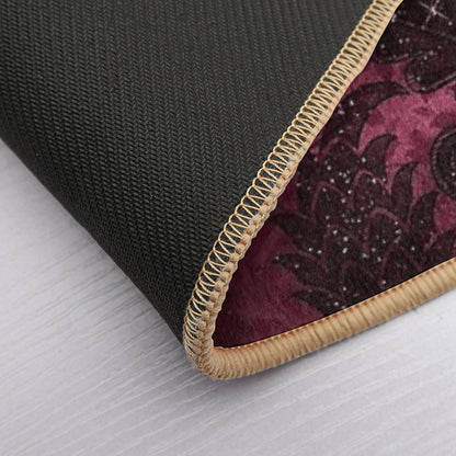 Vintage Glamour Burgundy Damask  Rapid-Drying Bath Mat