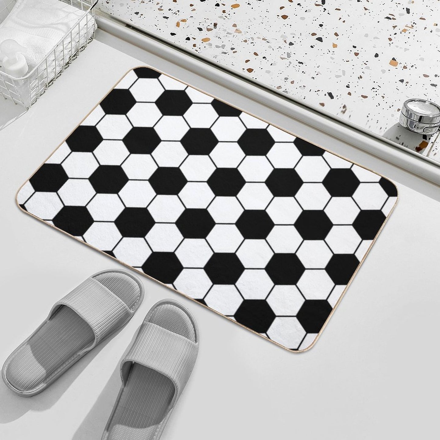 Soccer Ball  Anti-Trip Bath Mat