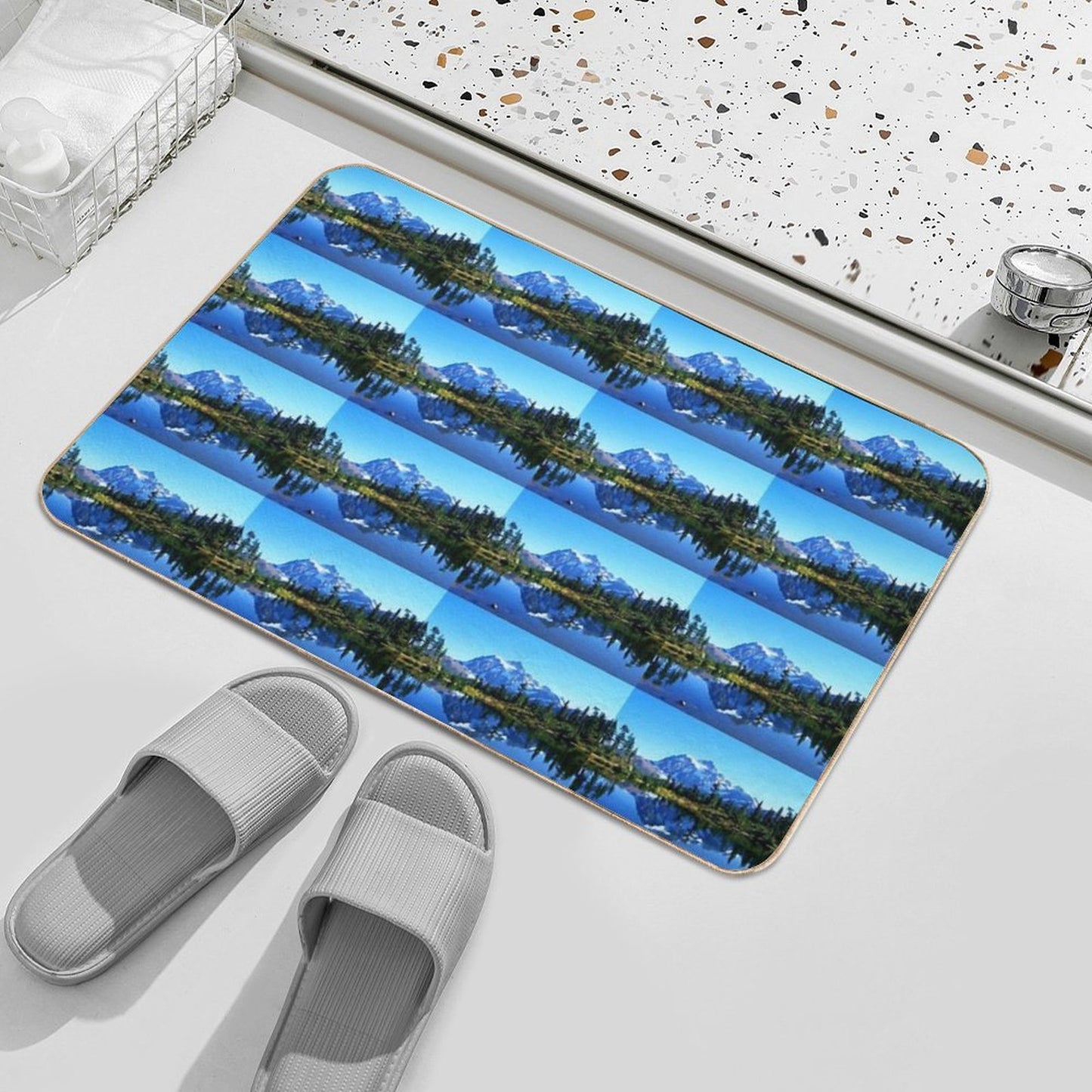 Mount Shuksan And Picture Lake in The Fall  Slip-Resistant Bath Mat