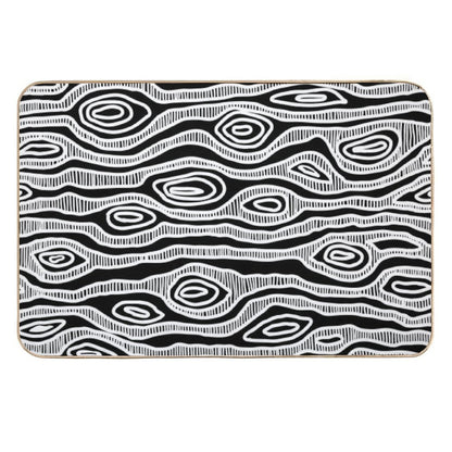 Authentic Aboriginal Art - Tree (white)  Dirt-Trapping Bath Mat