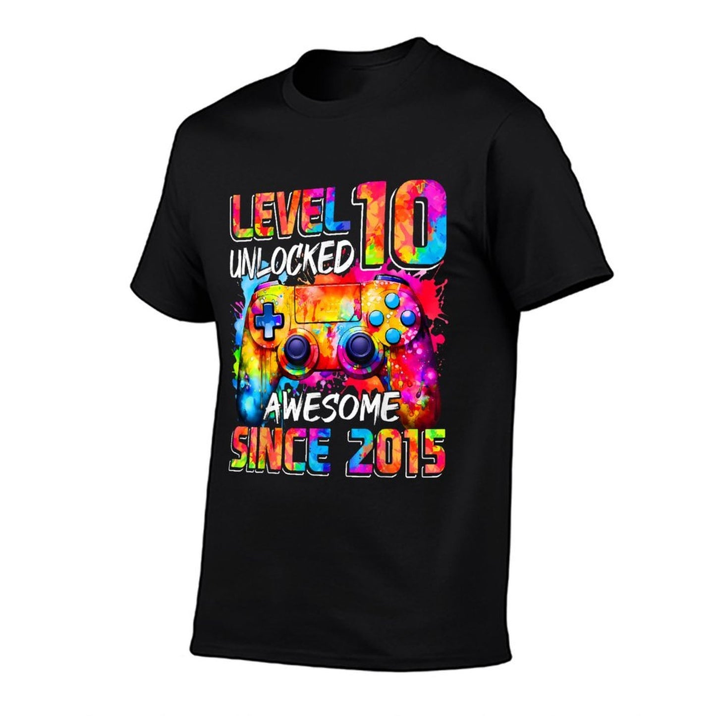 Level 10 Unlocked Awesome Since 2015 10th Birthday Gaming  Easy-care T-Shirt