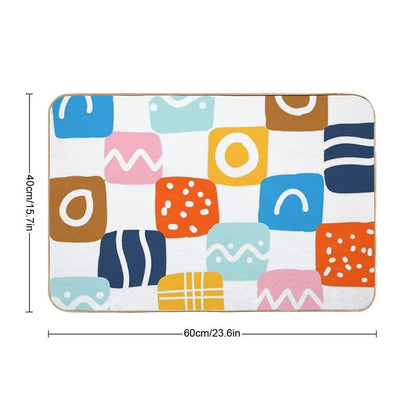 Colorful Shapes, Good Mood.  Repositionable Bath Mat