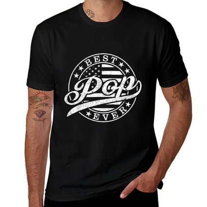 Best Pop Ever American US Funny Grandpa Fathers Day  Eco-friendly Material T-Shirt