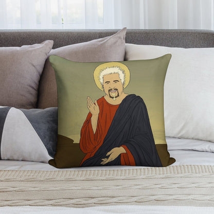 Guy Fieri Jesus Soft Hidden Zipper Throw Pillow