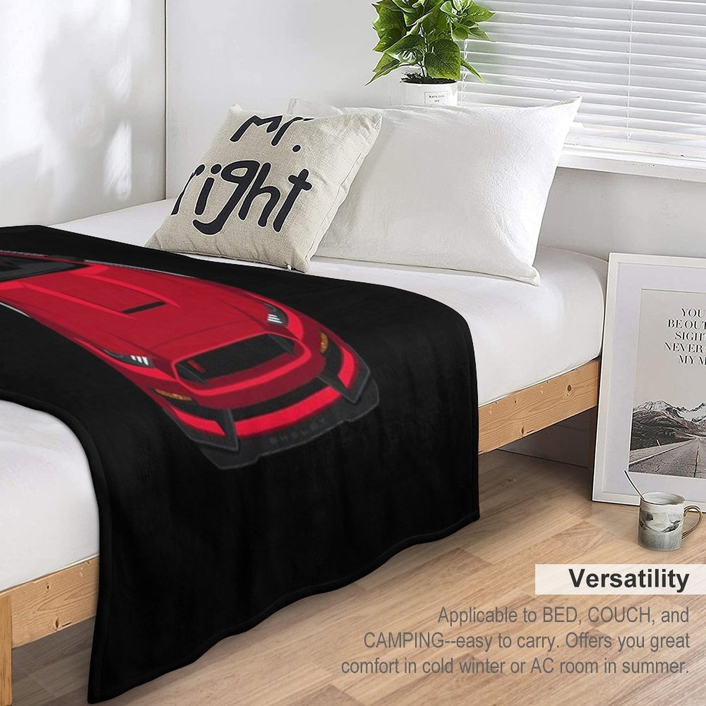 Ford Mustang Shelby GT350R 2015 - 2020 - Red Wrinkle-free Throw Blanket