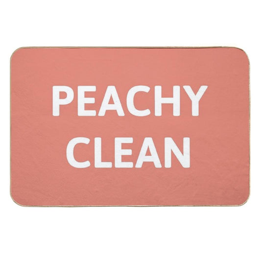 Peachy Clean -  Peach And White  Non-Slip Bath Mat