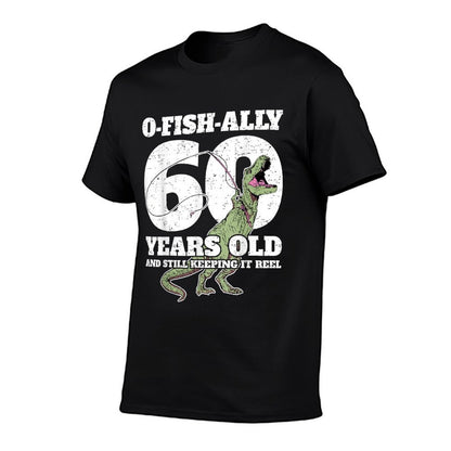 O-Fish-Ally 60 Years Old - Fishing Dinosaur 60th Birthday  Eco-friendly Material T-Shirt