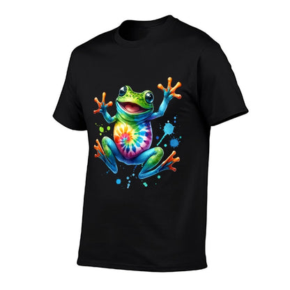 Cool Peace Frog Tie Dye For Boys And Girls  Trendy Pattern T-Shirt