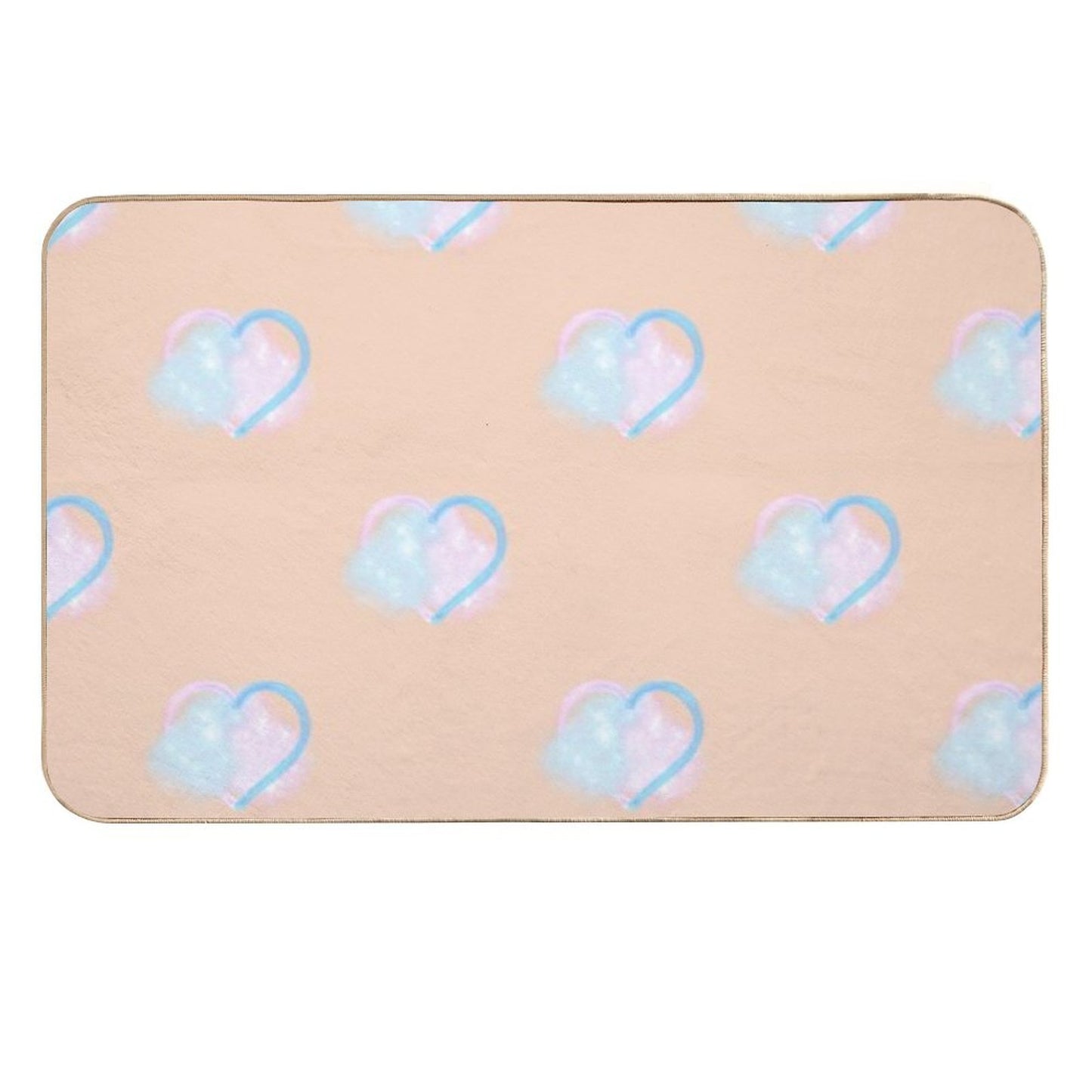 Lover Clouds on Peach Background Smaller  Fade-Resistant Bath Mat