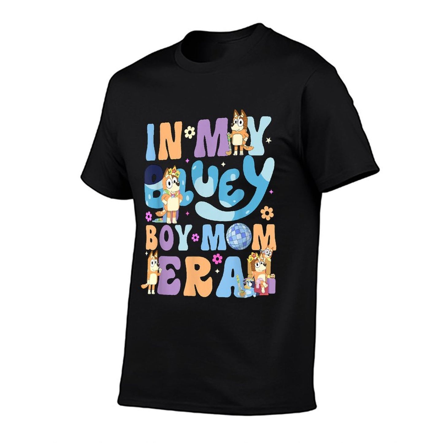 In My Blue Dog Boy Mom Era, Front  Trendy Pattern T-Shirt
