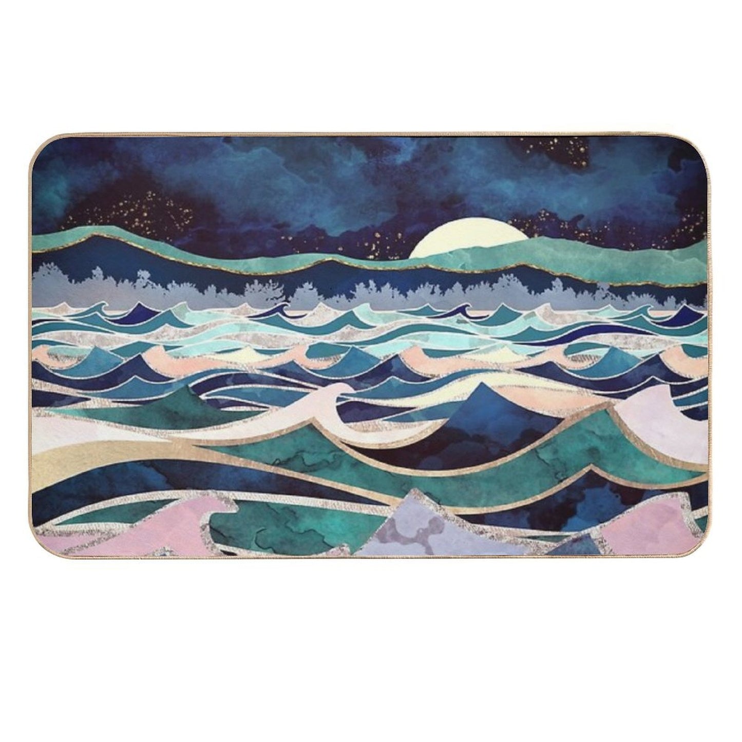 Moonlit Ocean  Repositionable Bath Mat