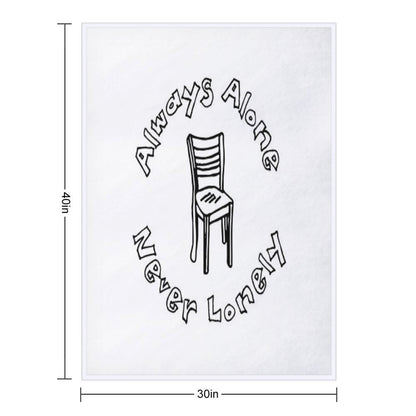 Scarfo 'Always Alone, Never Lonely' Logo Eco-conscious Throw Blanket