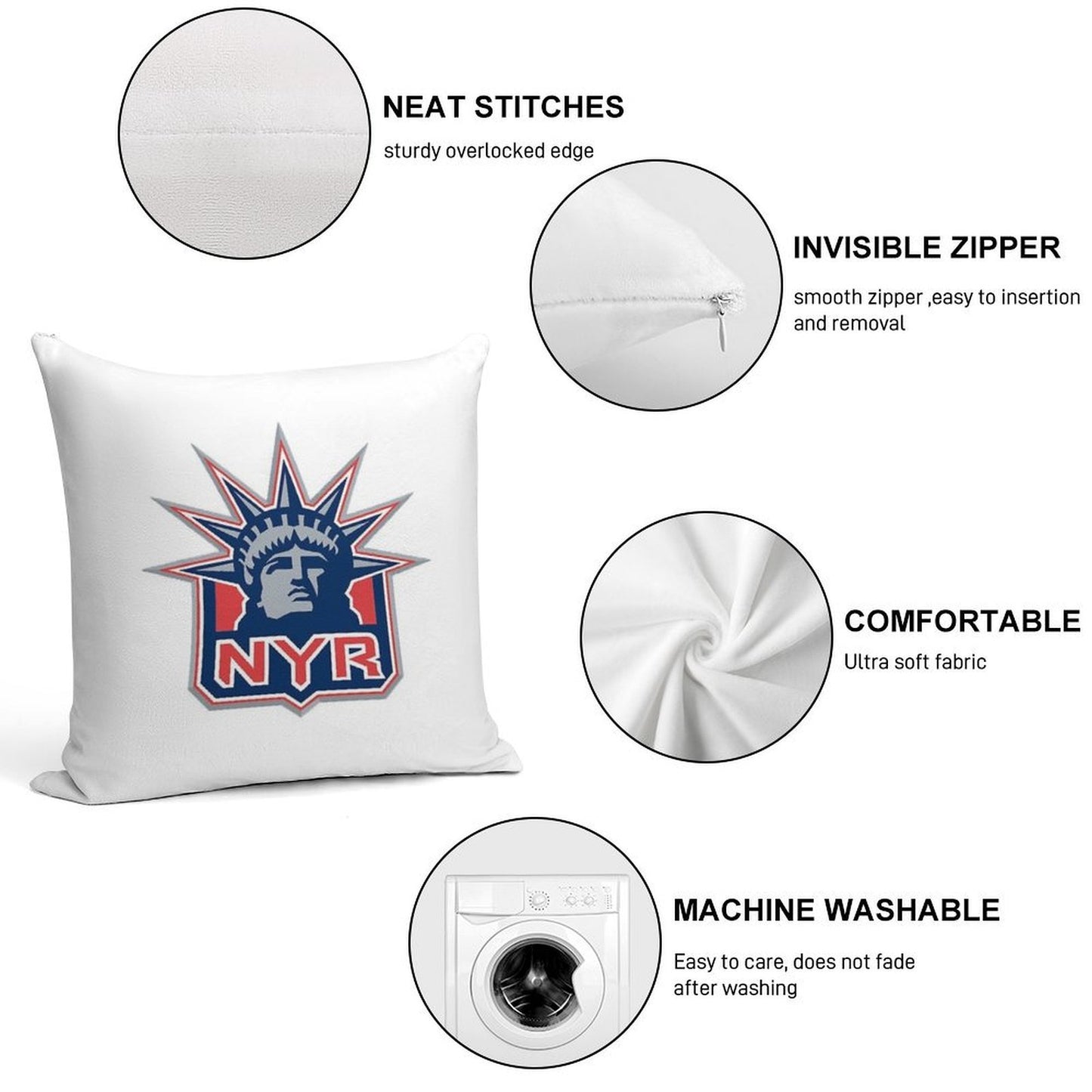 NYR Alternate Soft Anti-Pilling Throw Pillow