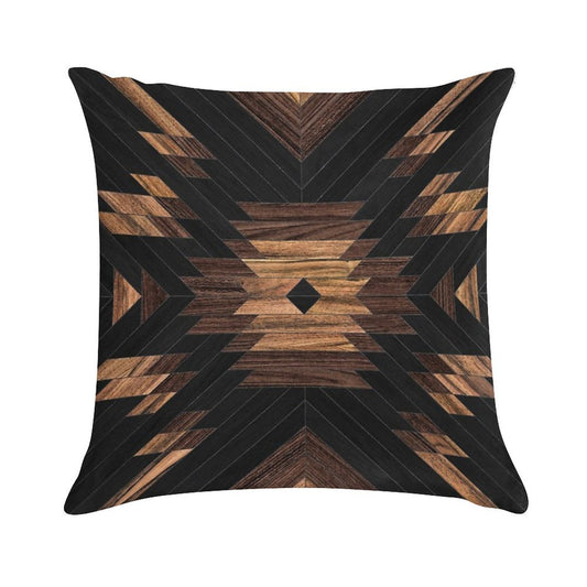 Urban Tribal Pattern No.7 - Aztec - Wood Soft Style Accent Throw Pillow