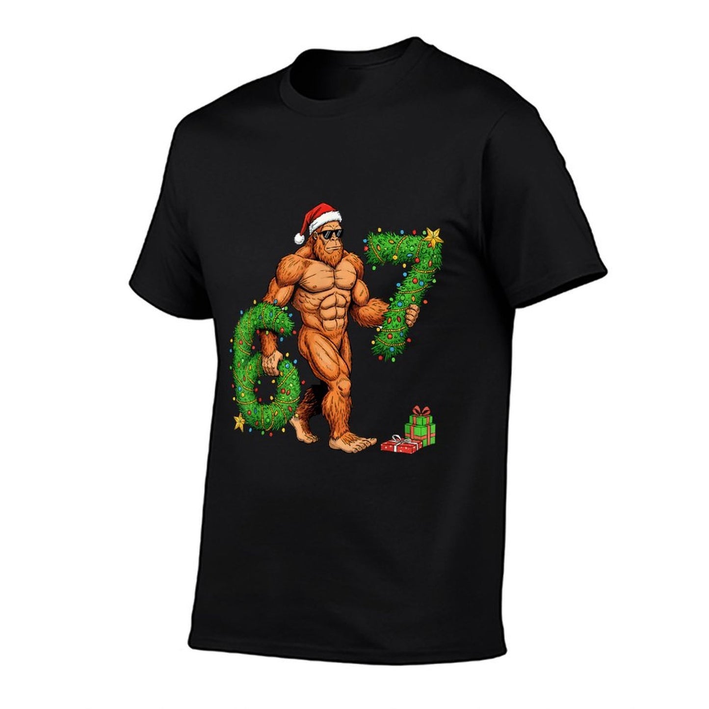 67 Christmas Sasquatch Funny Meme 67 Christmas Men Women Kid  Polyester Blend T-Shirt