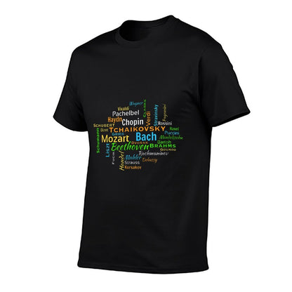 Classical Composers Word Cloud Music Lovers  Moisture-wicking T-Shirt