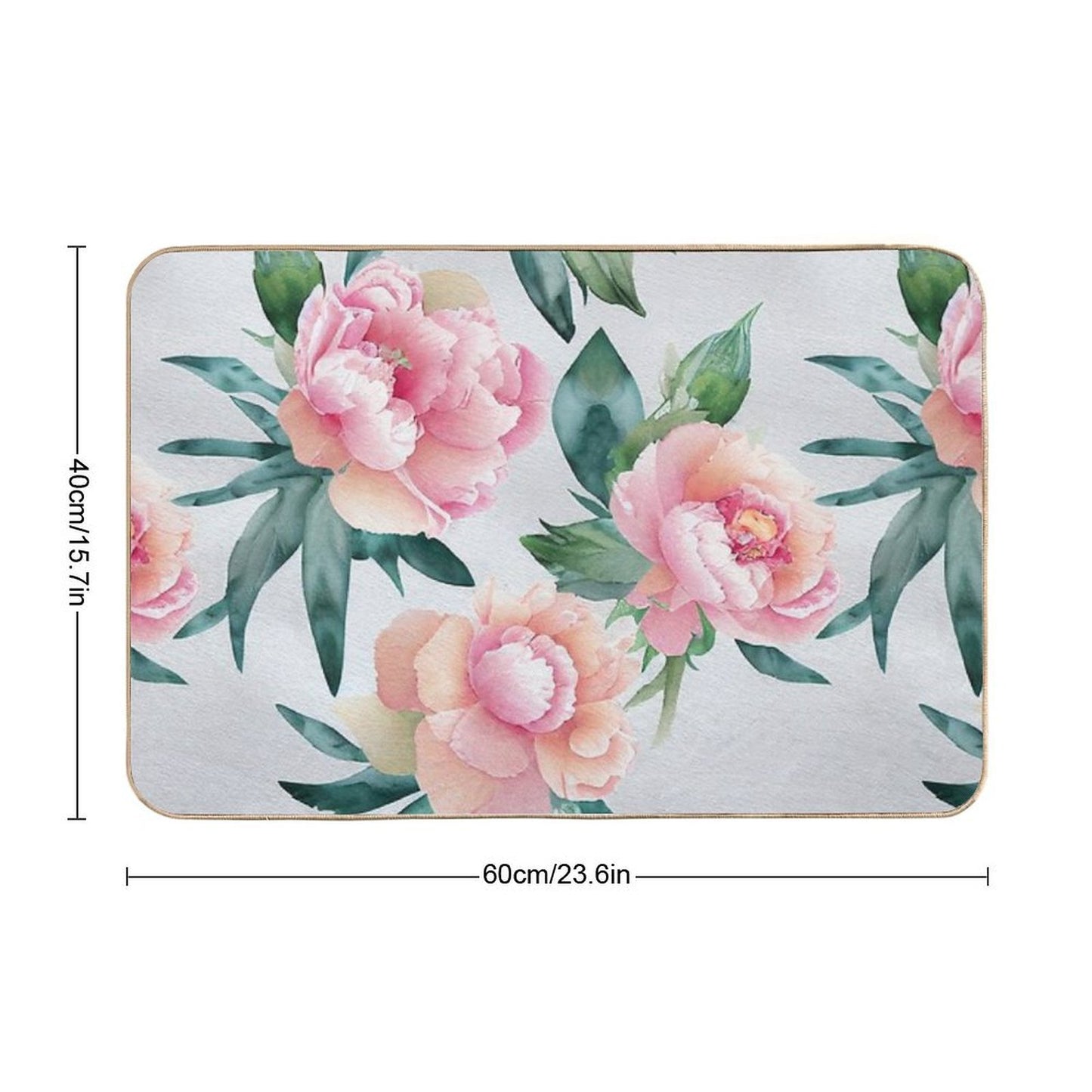 Flower Design, Flower Illustration  Absorbent Bath Mat