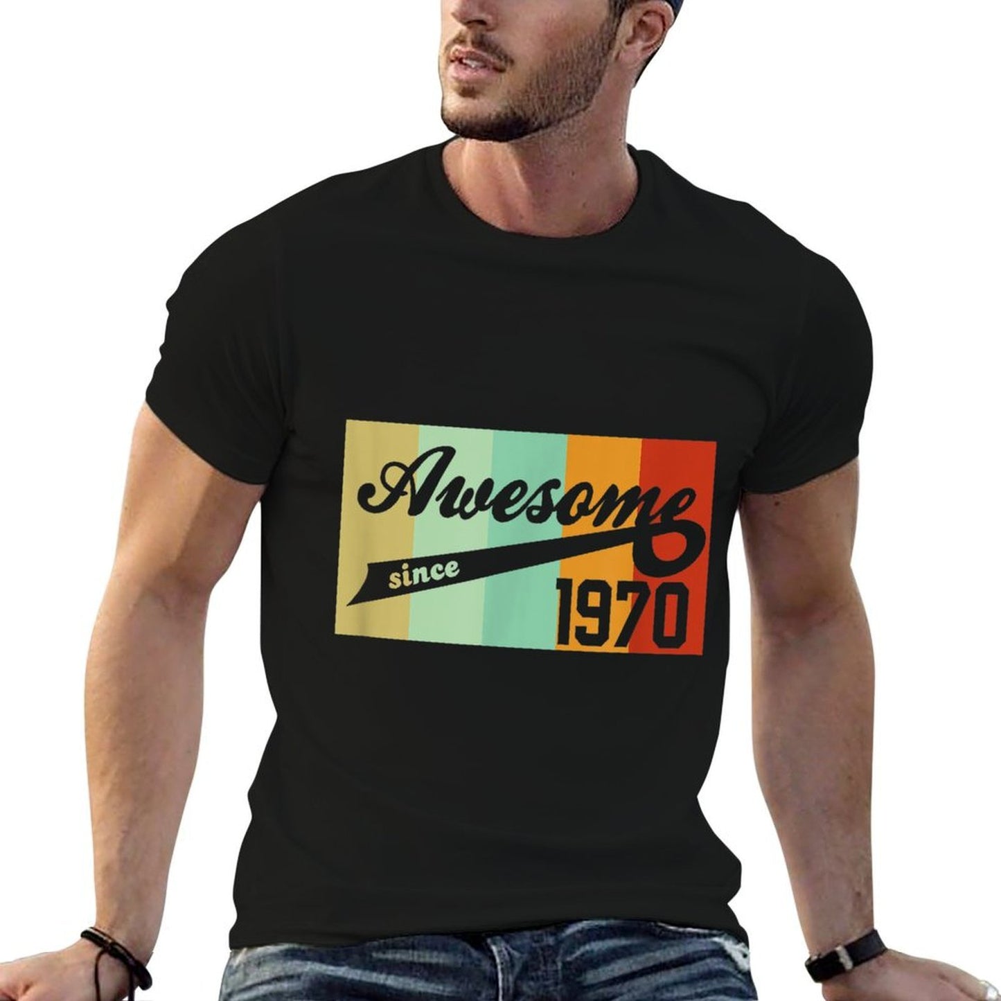 50th Birthday 1970 Vintage Retro Awesome Since 1970  Odor-resistant T-Shirt