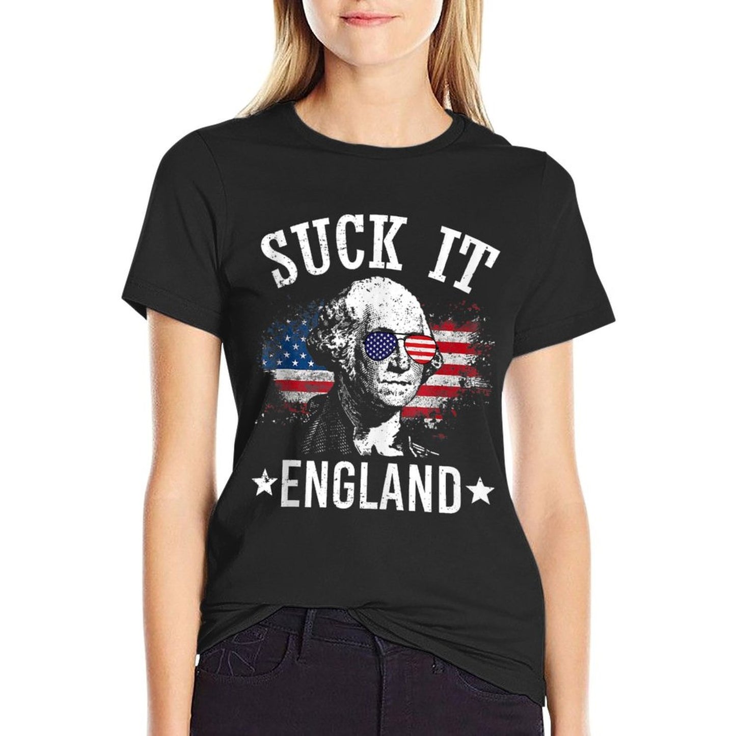 Suck It England Funny 4th of July George Washington  Slim-fit Cut T-Shirt