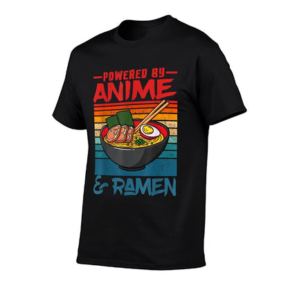 Powered By Anime  Ramen Love Anime Noodles Mens Women Kids  Vintage-inspired T-Shirt