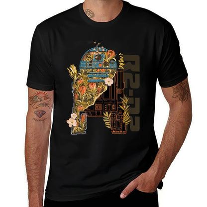 Star Wars R2-D2 Artoo-Deetoo Droid Floral Garden Reimagined  Oversized Silhouette T-Shirt