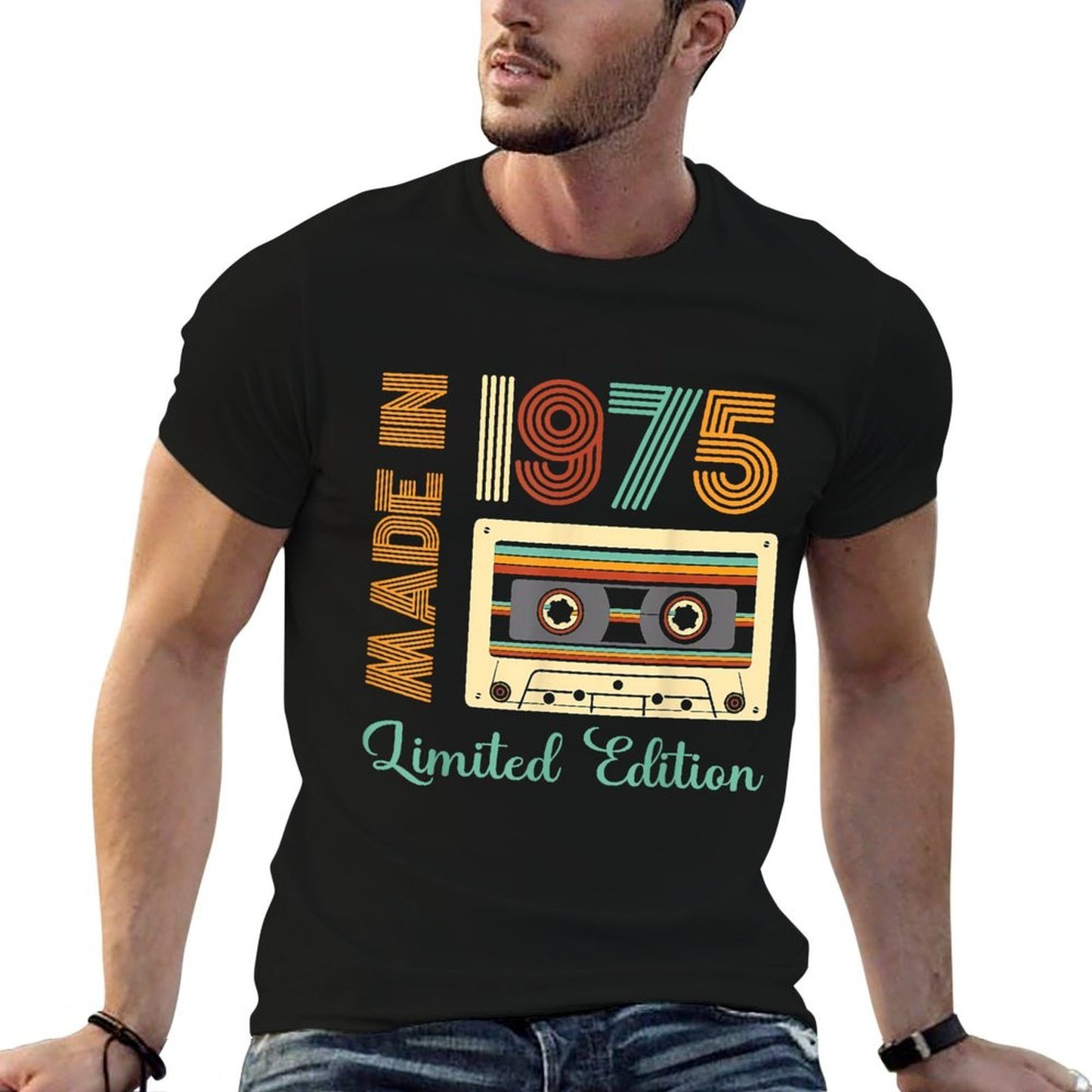 Made In 1975 Limited Edition Vintage Cassette 50th Birthday  Eco-friendly Material T-Shirt