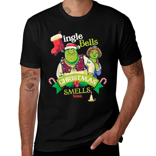 Shrek Jingle Bells Christmas Smells Shrek And Fiona  Soft T-Shirt