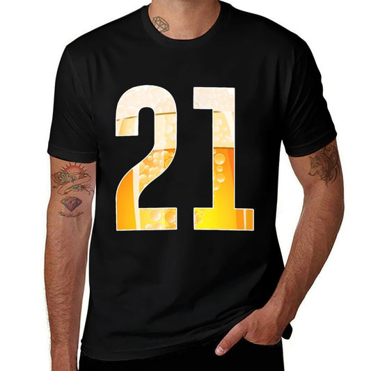 21 Years Old T-shirt 21st Birthday Party  Summer-ready Fabric T-Shirt