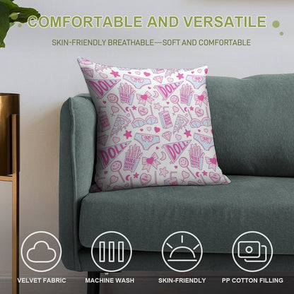 Girl Power Soft High-Density Material Throw Pillow