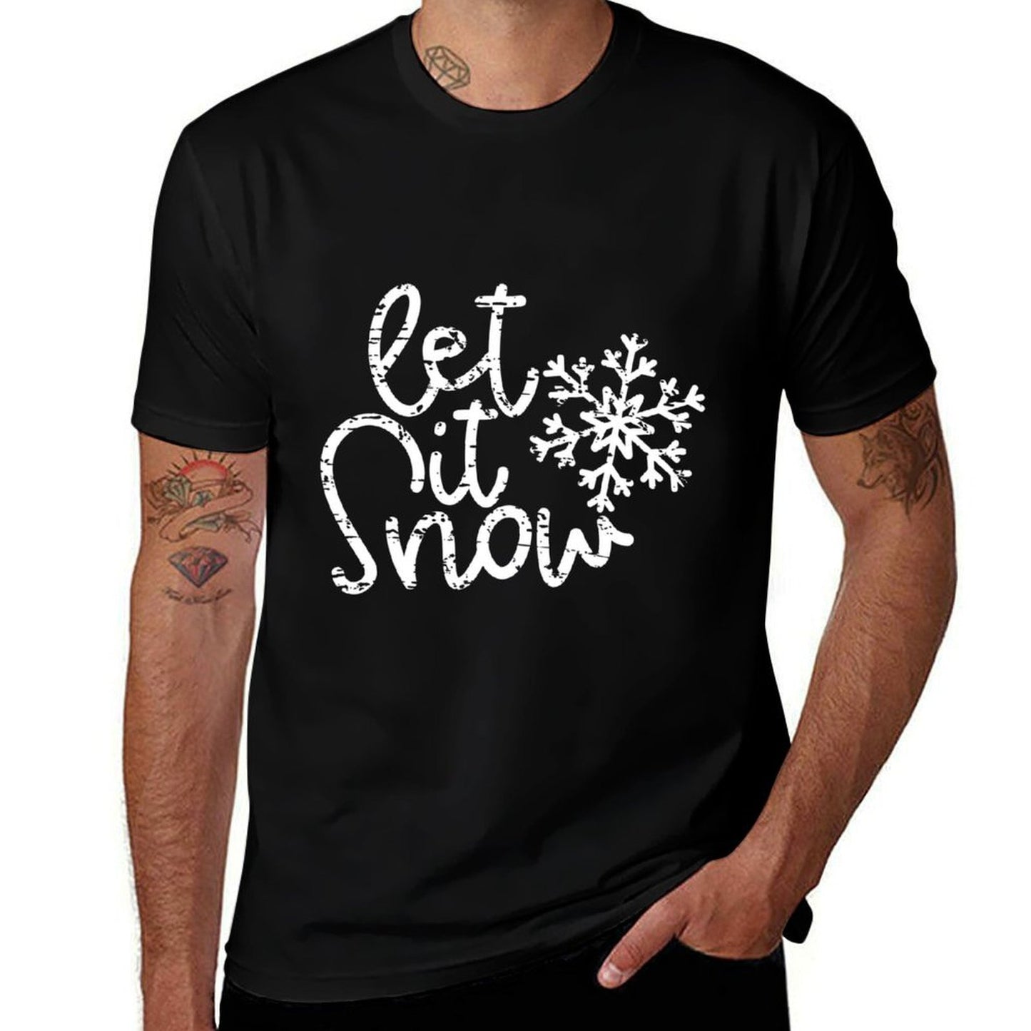 Let It Snow Christmas Snowflake  Stretchy T-Shirt