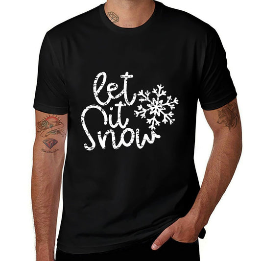 Let It Snow Christmas Snowflake  Stretchy T-Shirt