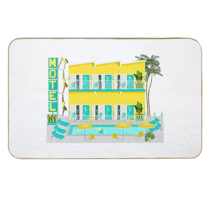 Vintage Motel Pool  Repositionable Bath Mat