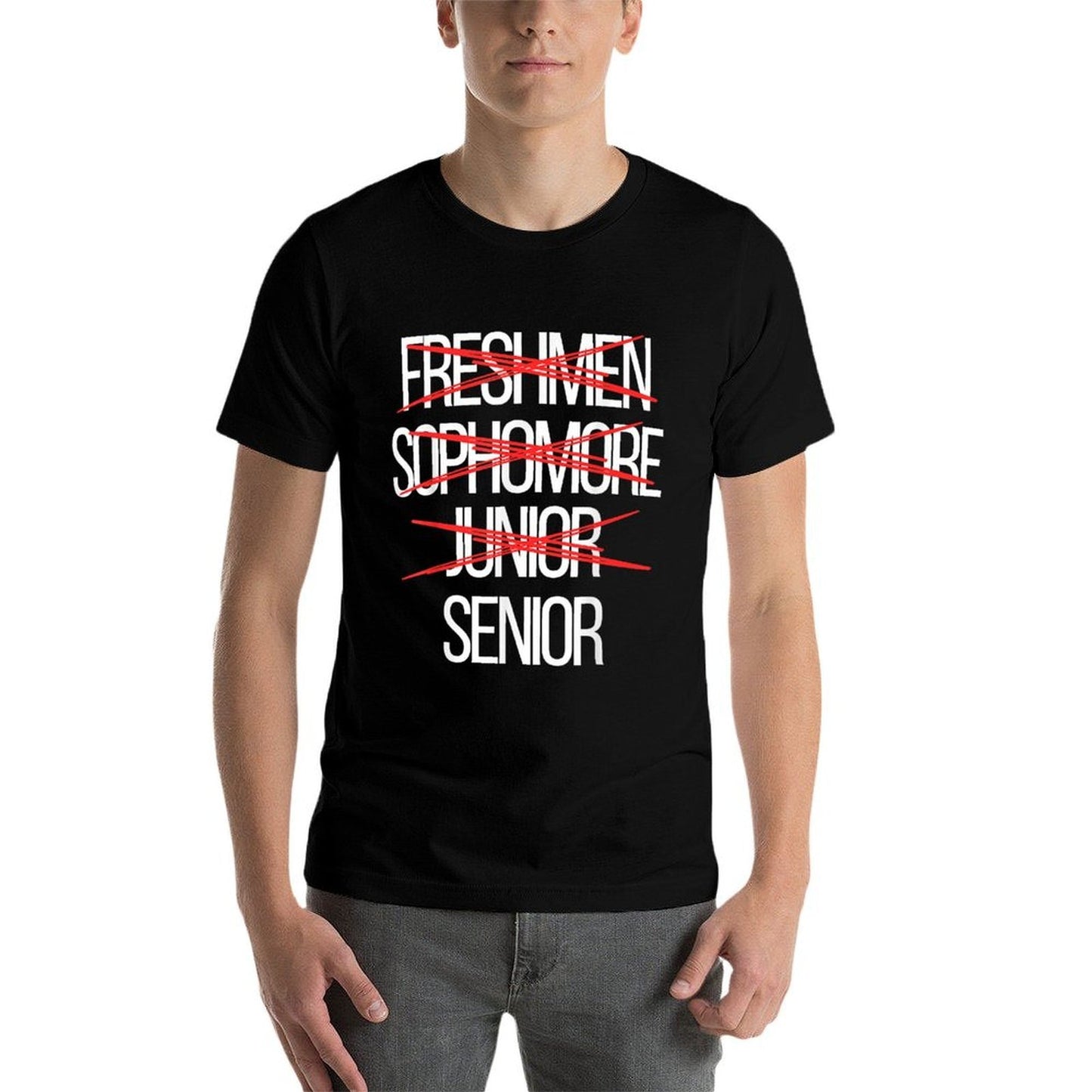 Funny High School College Senior Year Level Complete  High-quality Stitching T-Shirt