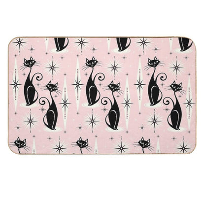 Mid Century Meow Retro Atomic Cats  Multi-Purpose Bath Mat