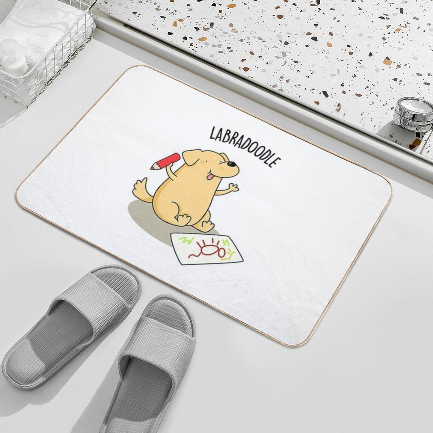 Labradoodle Funny Labrador Dog Puns  Non-Slip Bath Mat