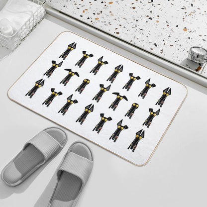 Greyhound Semaphore White  Fade-Resistant Bath Mat