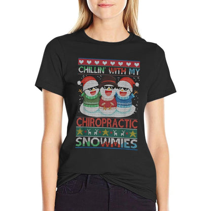 Chillin with My Chiropractic Snowmies Chiropractor Christmas  Cotton T-Shirt