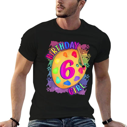 Birthday Girl 6 Year Old Art Painting Party 6th Birthday  Vintage-inspired T-Shirt