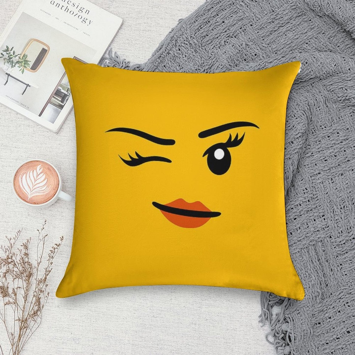 Brick Face - Cheeky Girl Soft Easy Maintenance Throw Pillow