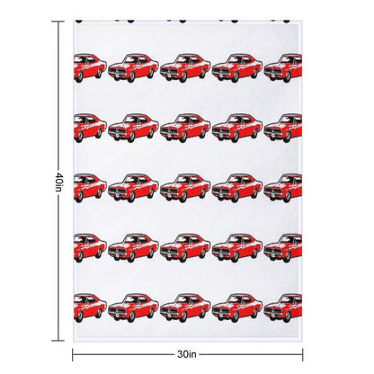 Red 1969 DC Muscle Car Wrinkle-free Throw Blanket