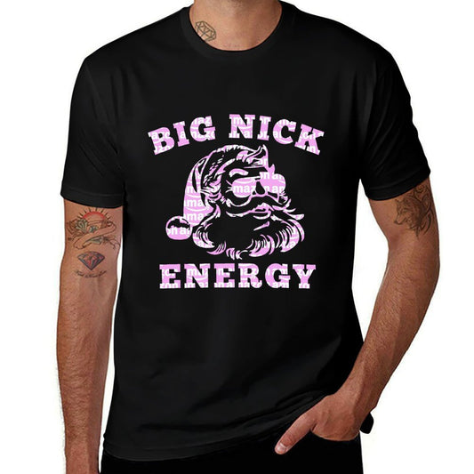 Big Nick Energy Funny Santa Christmas Vintage  Wrinkle-resistant T-Shirt
