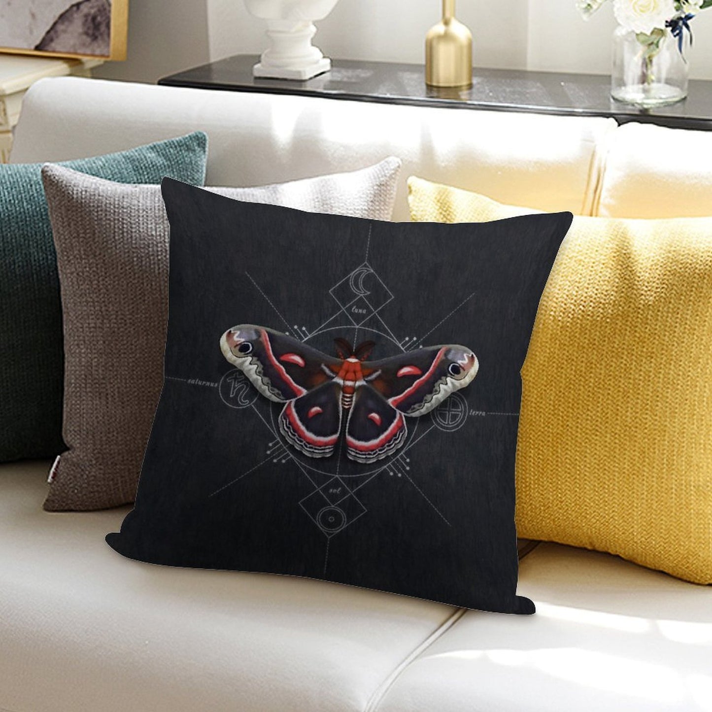 Cecropia Moth Soft Anti-Pilling Throw Pillow