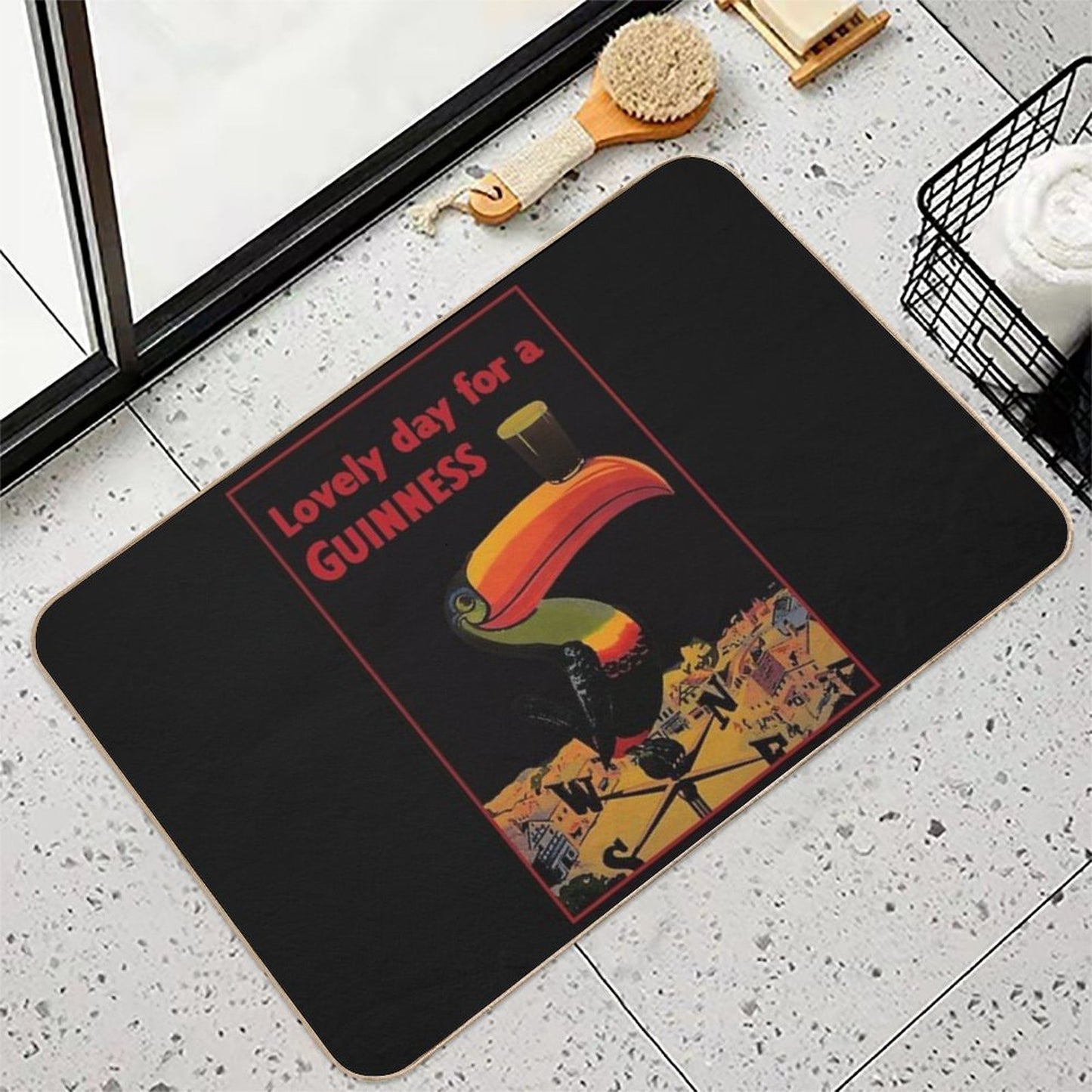 Lovely Day for A Guinness Letter  Toxin-Free Bath Mat