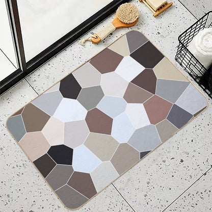 Seashell Colors Coastal Vibes Abstract Seashells And Beach Pebbles Mosaic 1 of 4  Repositionable Bath Mat