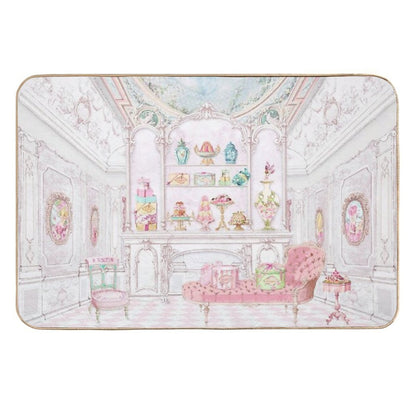 French Patisserie, Paris, Cake Shop, Diorama  Fade-Resistant Bath Mat