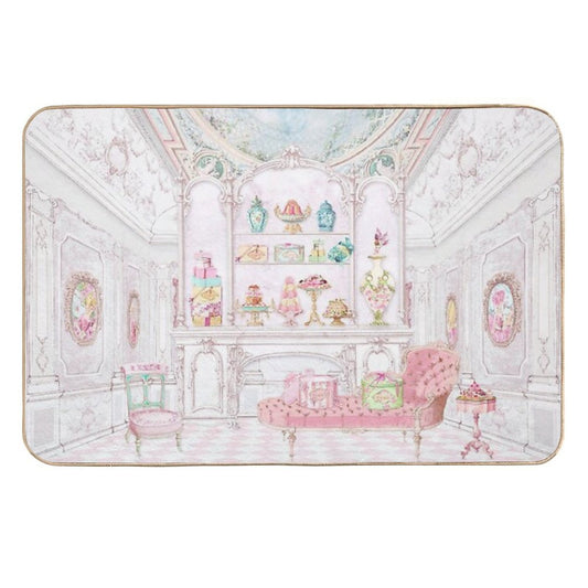 French Patisserie, Paris, Cake Shop, Diorama  Fade-Resistant Bath Mat