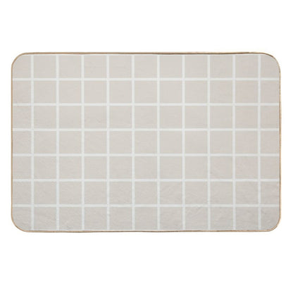 Beige Cararra Check Pattern 2  Repositionable Bath Mat
