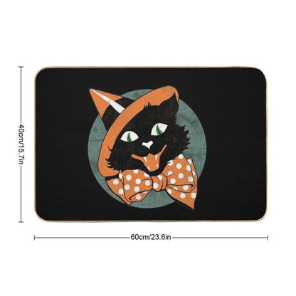 Vintage Halloween Black Cat  Versatile Bath Mat